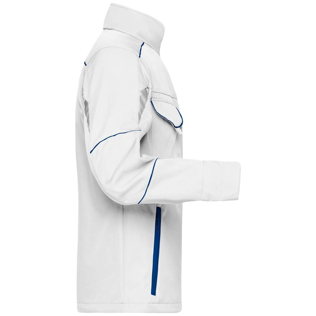James & Nicholson Wind- und Wasserfeste Softshelljacke JN851 Gr. M white/royal