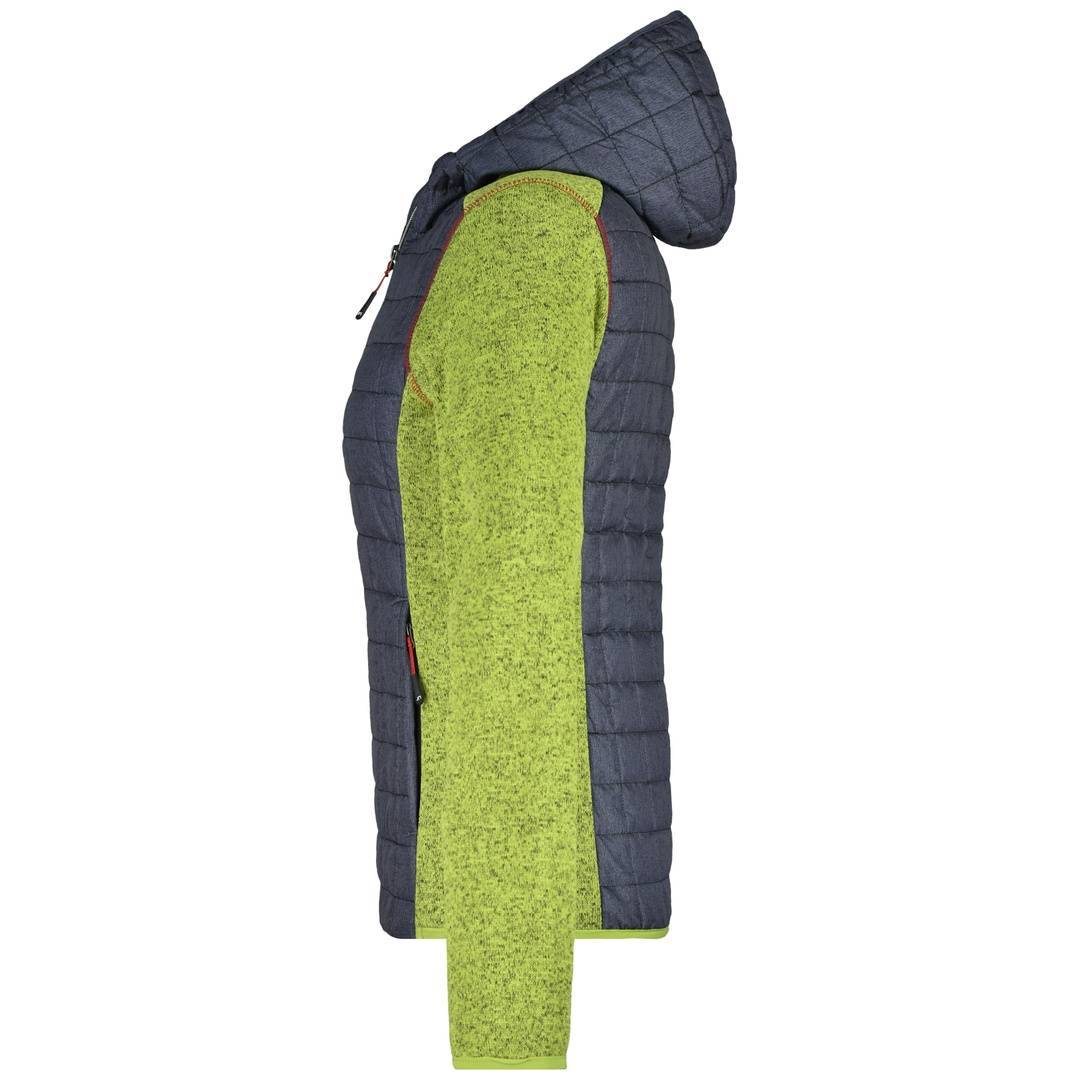 James &amp; Nicholson Strickfleecejacke im stylischen Materialmix Damen JN771 Gr. L kiwi-melange/anthracite-melange