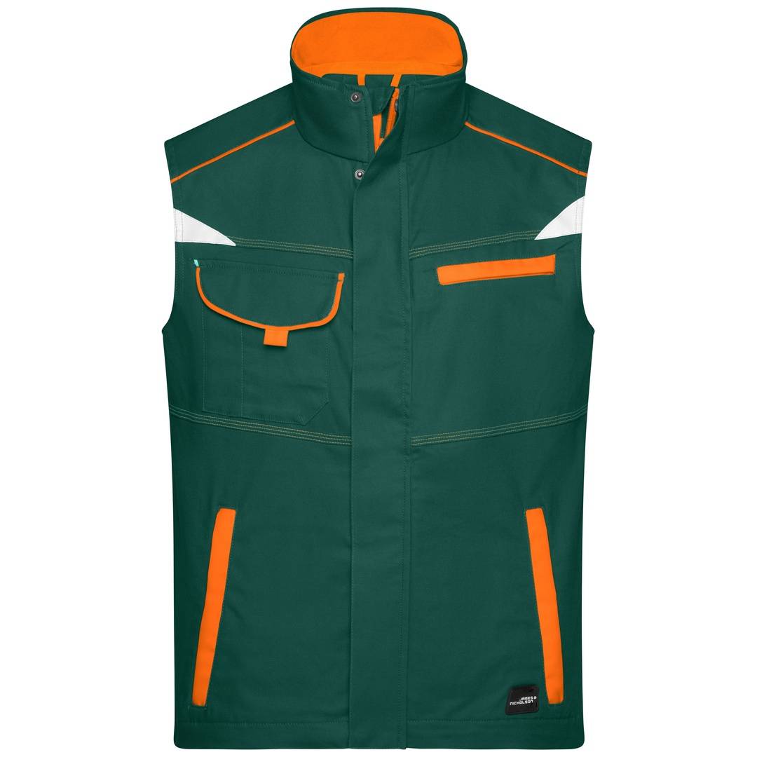 James & Nicholson Funktionelle Weste im sportlichen Look JN850 Gr. 5XL dark-green/orange