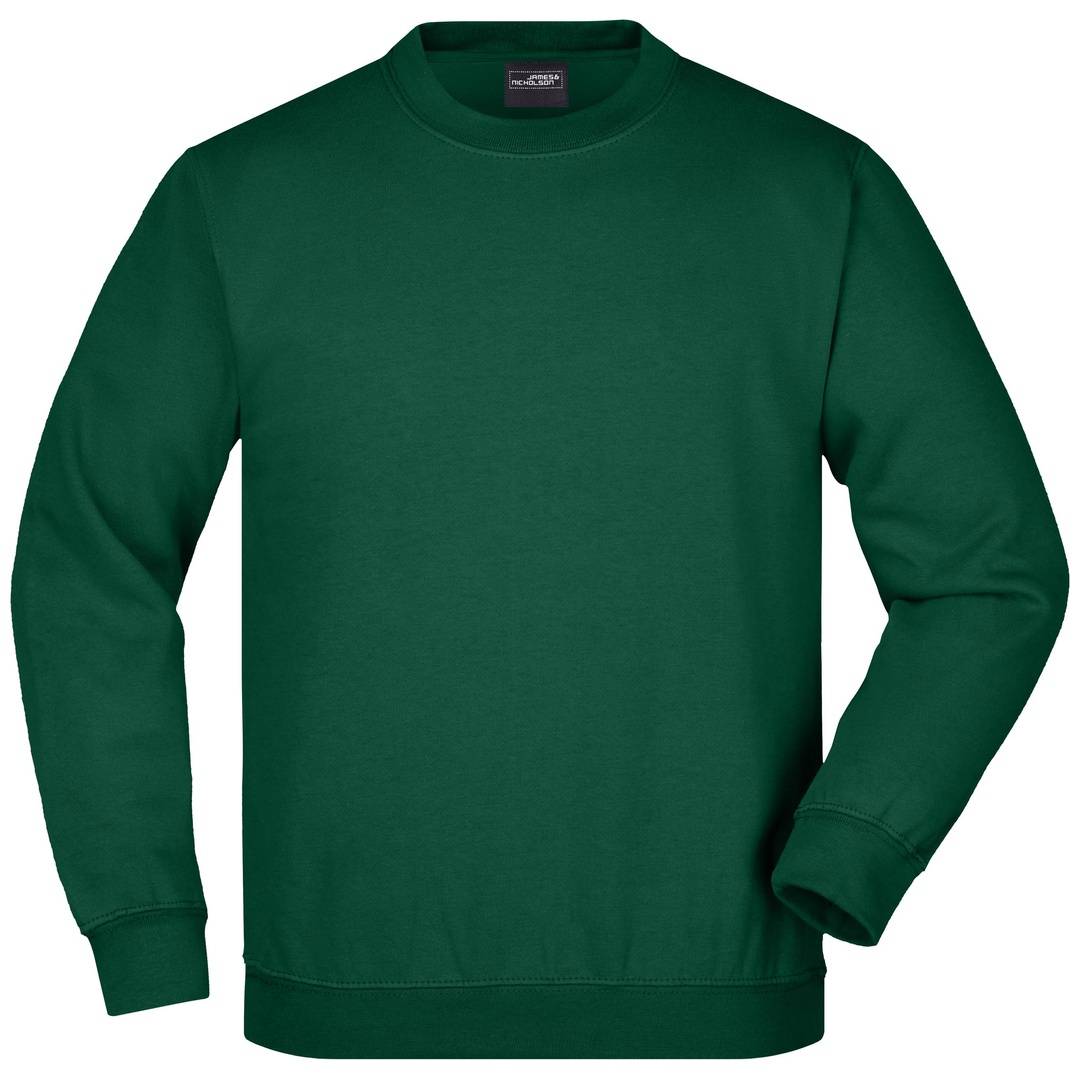 James & Nicholson Klassisches Komfort Rundhals-Sweatshirt Kinder JN040K Gr. XS-104 dark-green