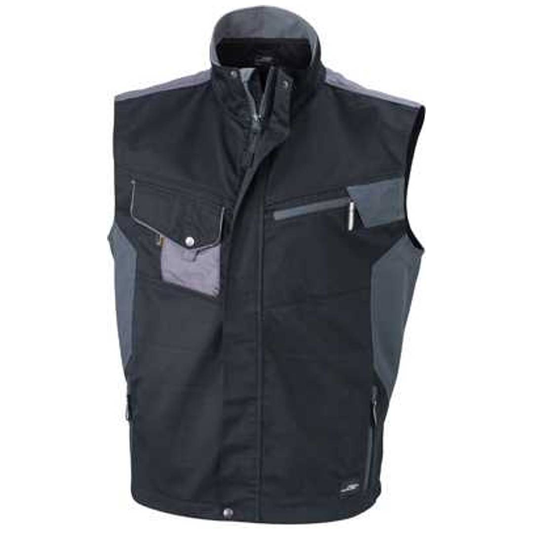 James & Nicholson Workwear Weste JN822 Gr. 5XL black/carbon