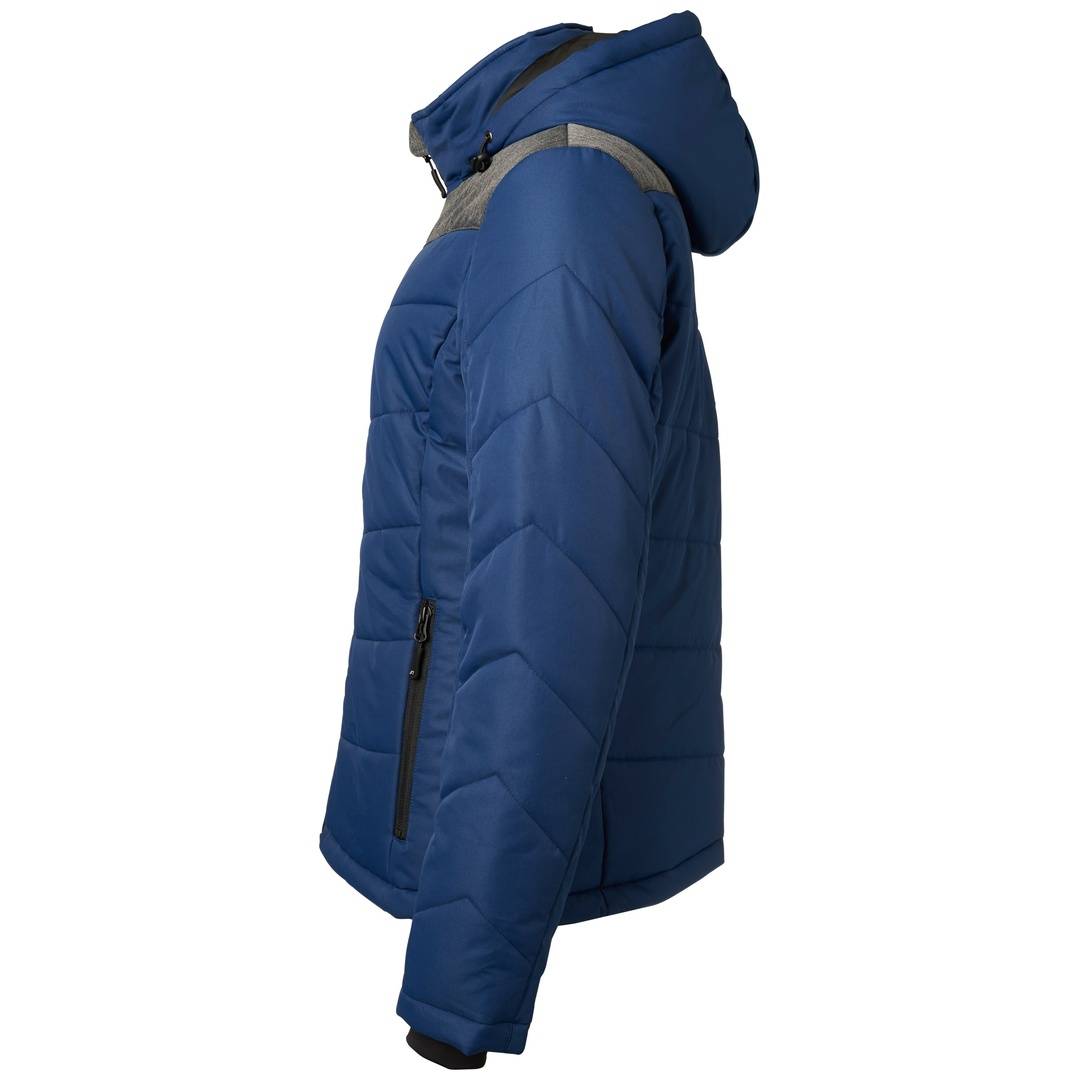 James & Nicholson sportliche Winterjacke mit Kapuze JN1133 Gr. 2XL navy/anthrazit-melange