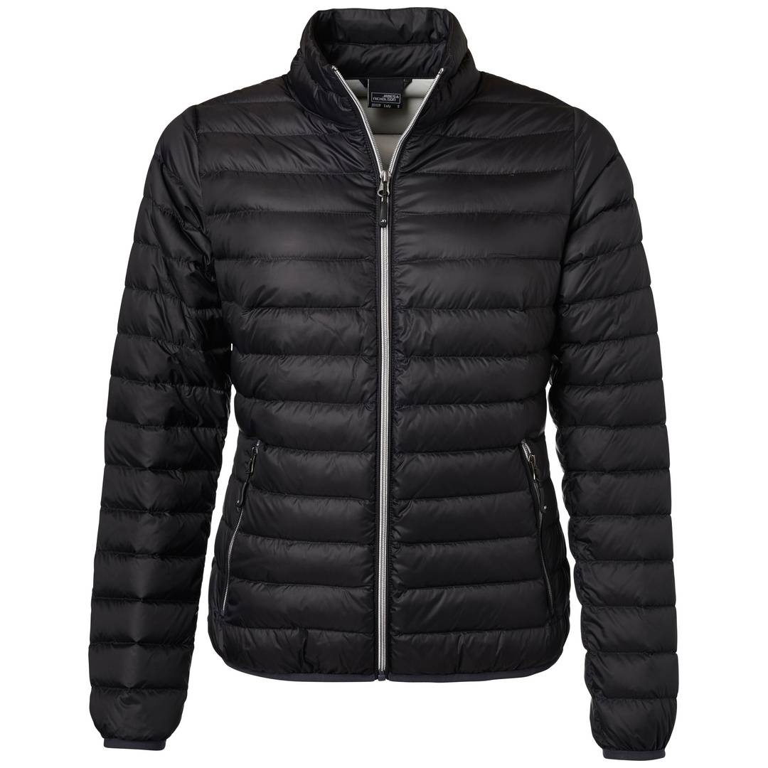 James & Nicholson leichte, klassische Daunenjacke JN1139 Gr. L schwarz/silber