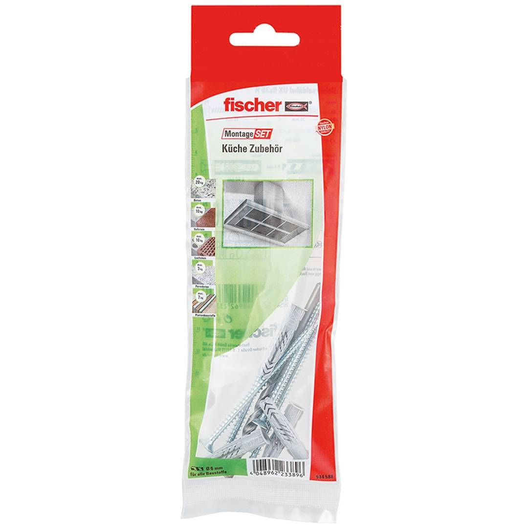 FISCHER - MontageSet Küche Zubehör B hellgrau 8-teilig