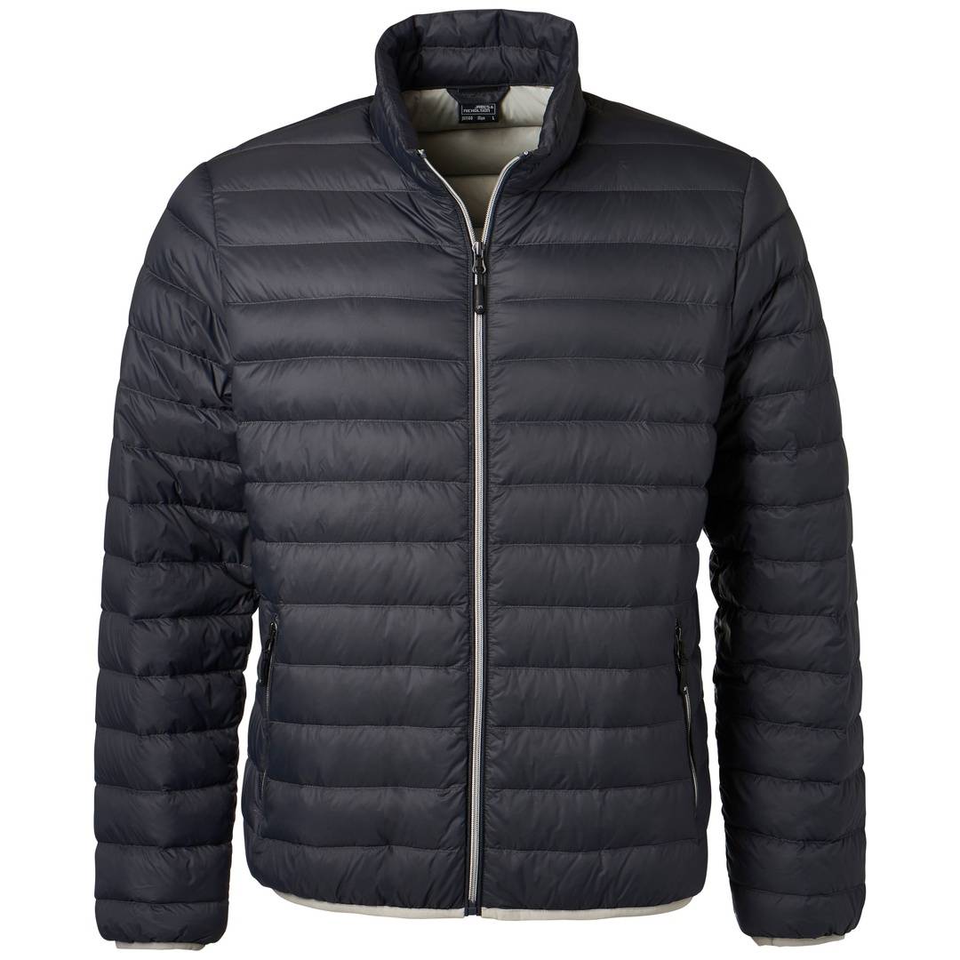 James & Nicholson Mens Down Jacket JN1140 Gr. XL graphite/silver