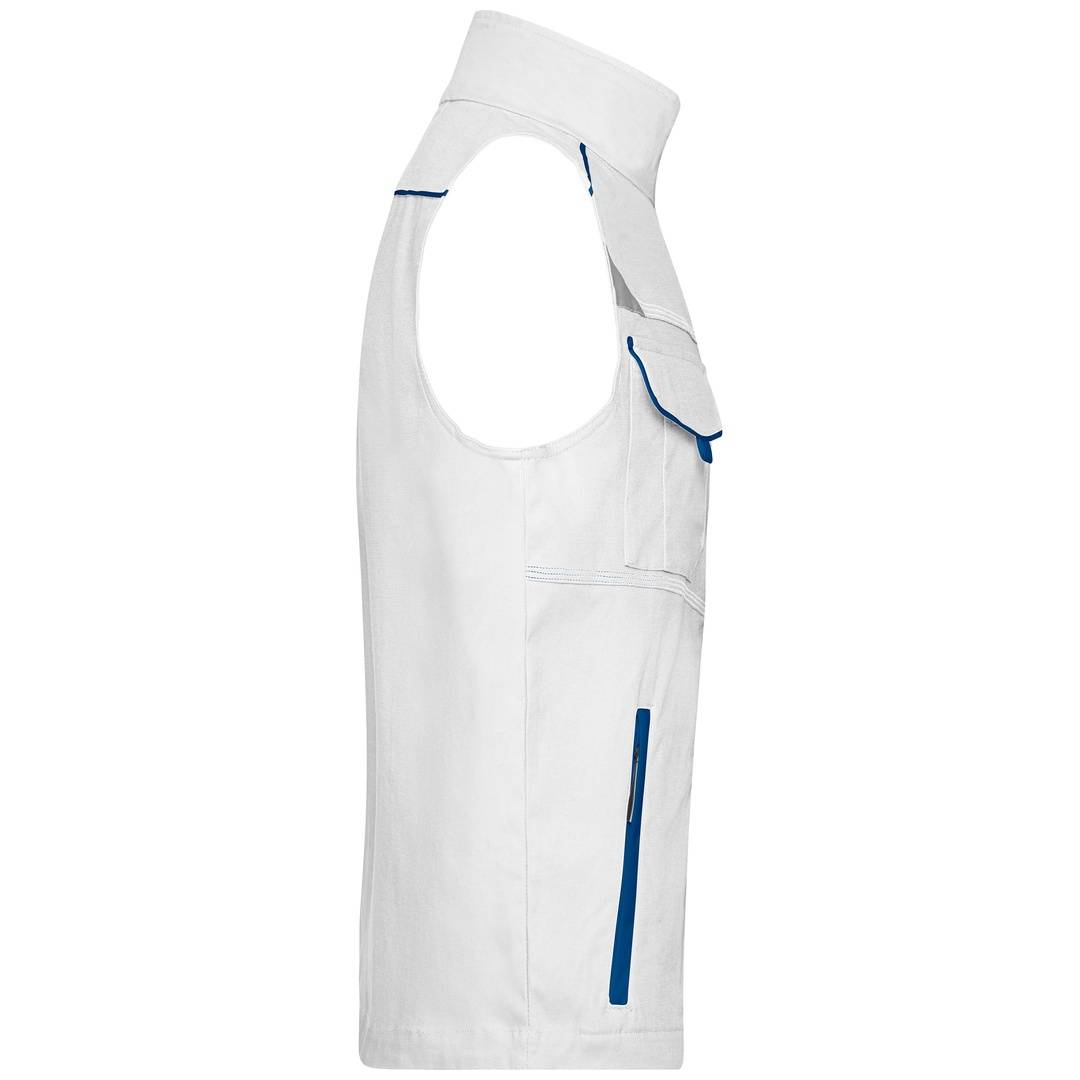 James & Nicholson Funktionelle Weste im sportlichen Look JN850 Gr. M white/royal