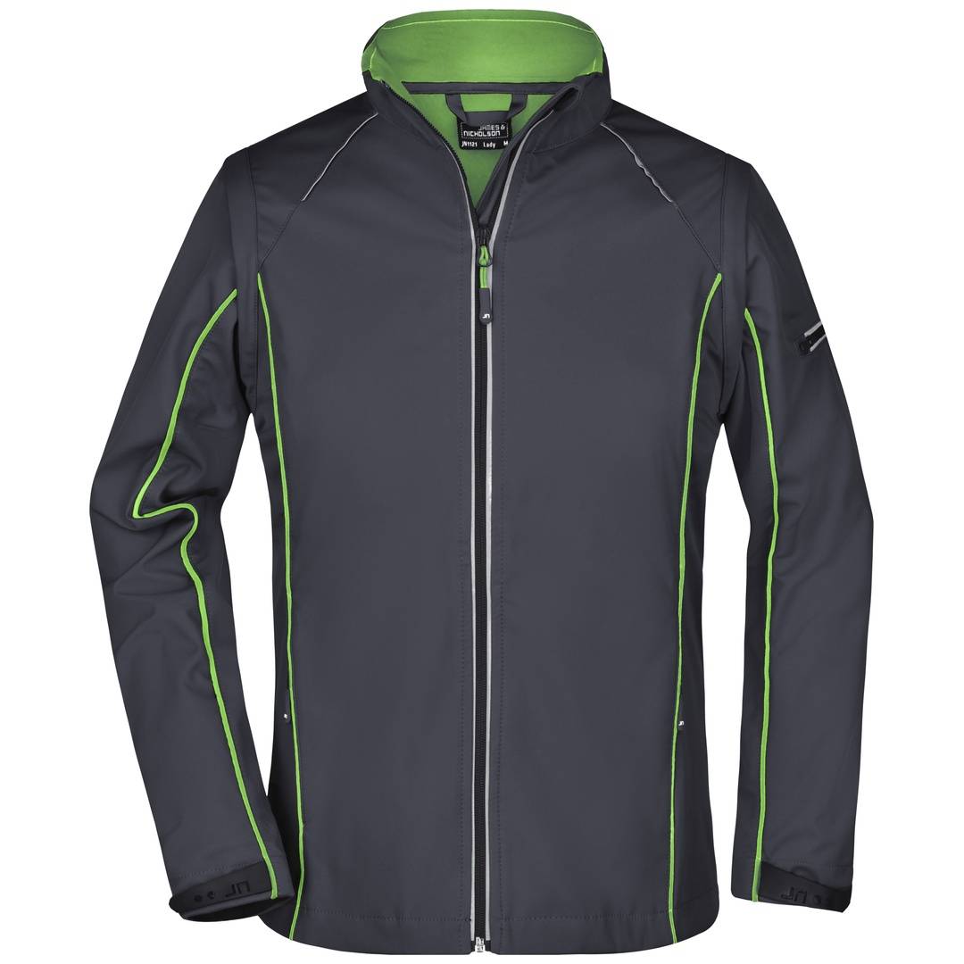 James & Nicholson Damen Zip-Off Softshell Jacke JN1121 Gr. 2XL iron-grey/green