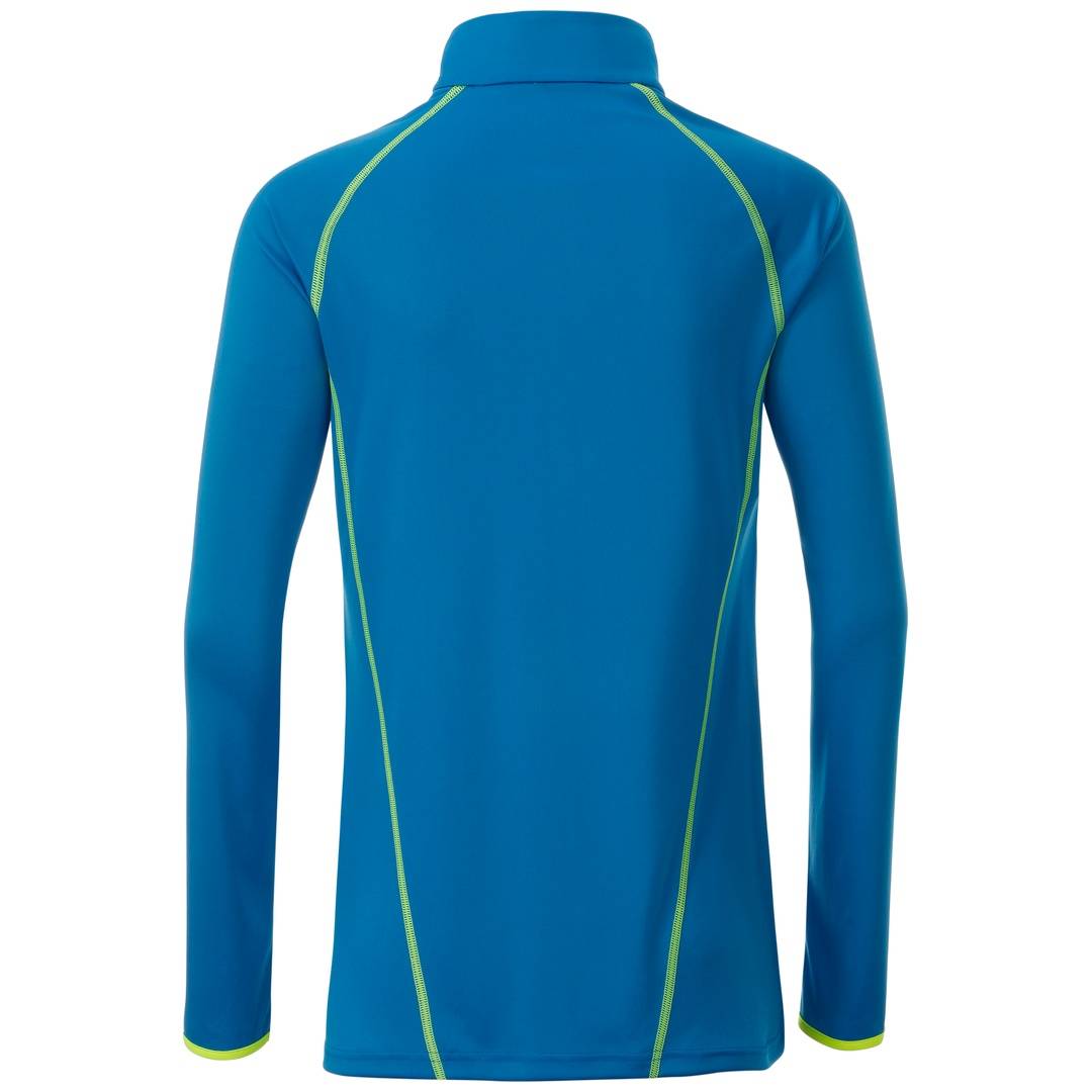 James & Nicholson Langarmshirt Damen JN497 Gr. L bright-blue/bright-yellow