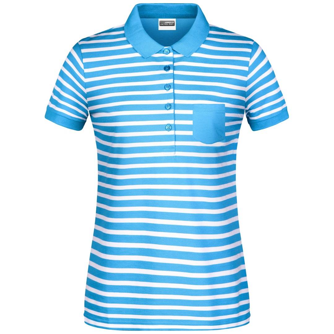 James & Nicholson Poloshirt Maritim Damen 8029 Gr. XL atlantic/white