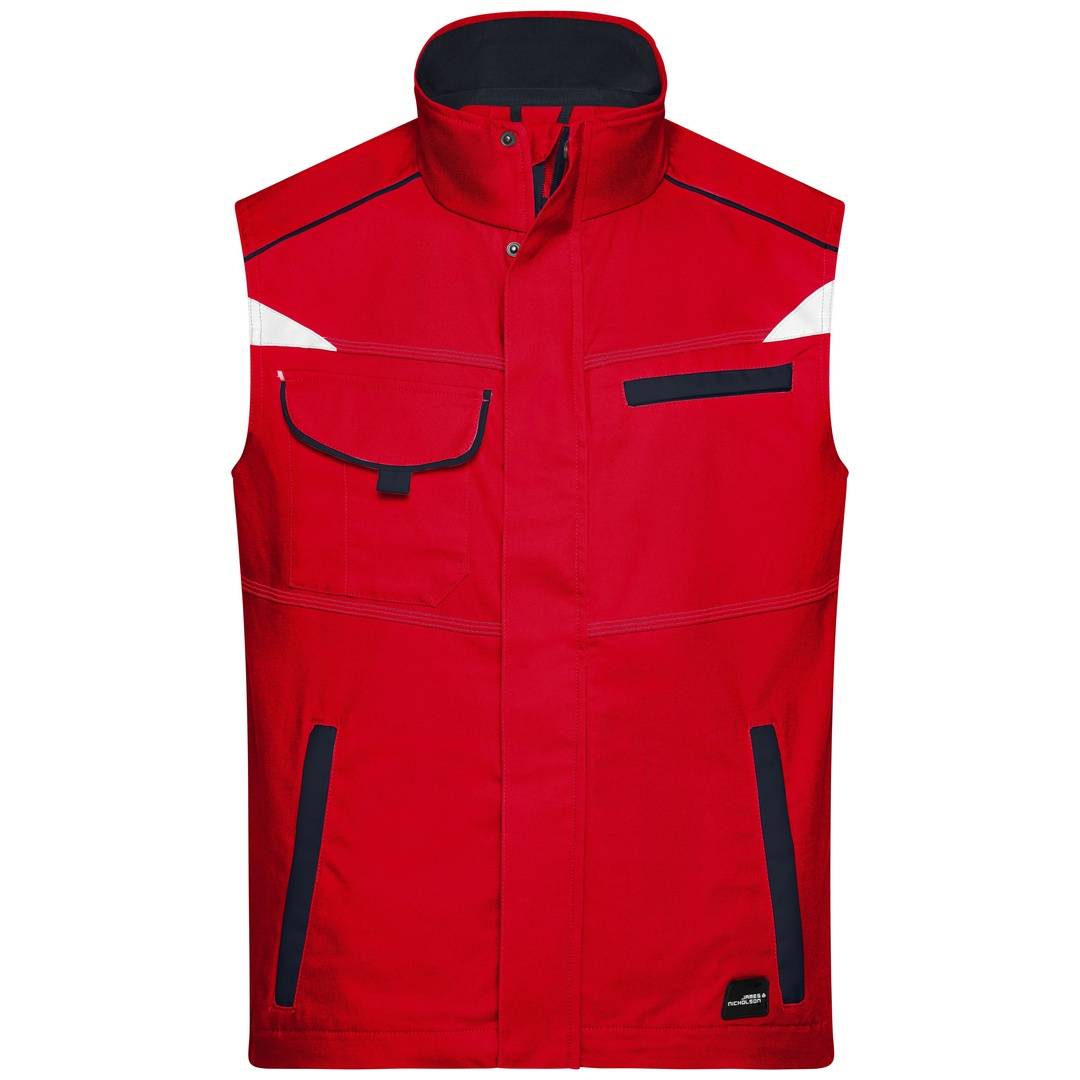 James & Nicholson Funktionelle Weste im sportlichen Look JN850 Gr. S red/navy