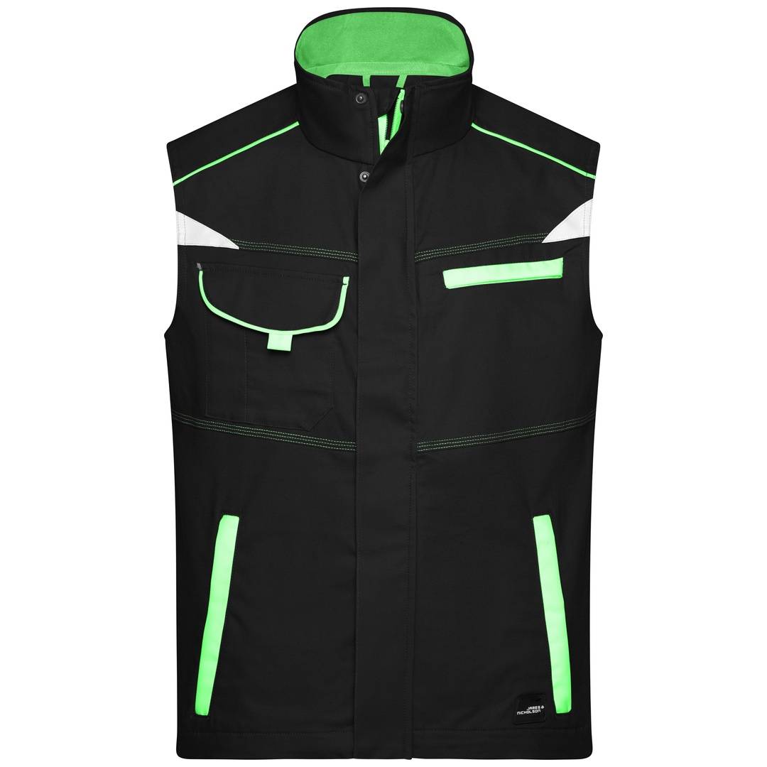 James & Nicholson Funktionelle Weste im sportlichen Look JN850 Gr. M black/lime-green