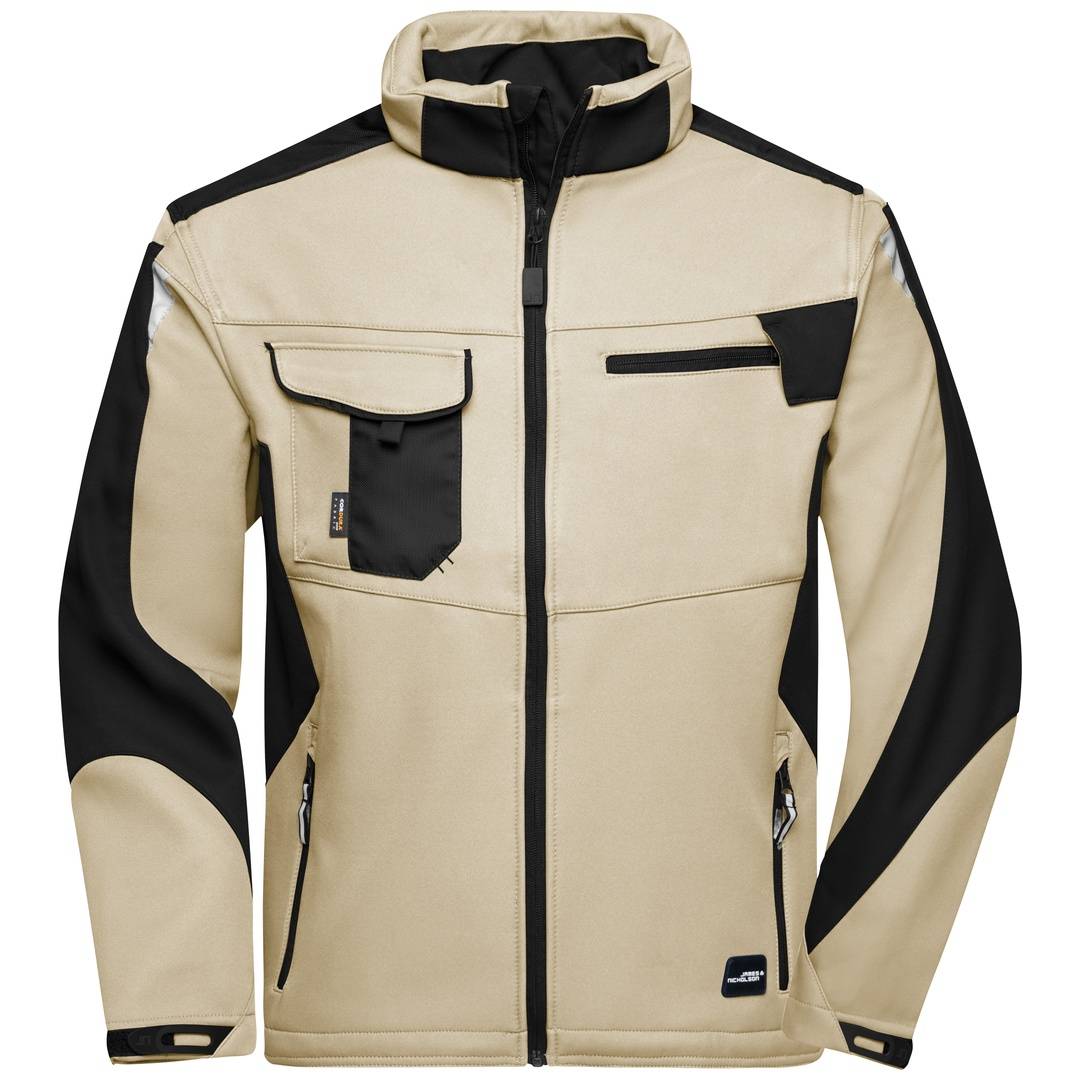James & Nicholson Professionelle Softshelljacke JN844 Gr. 5XL stone/black