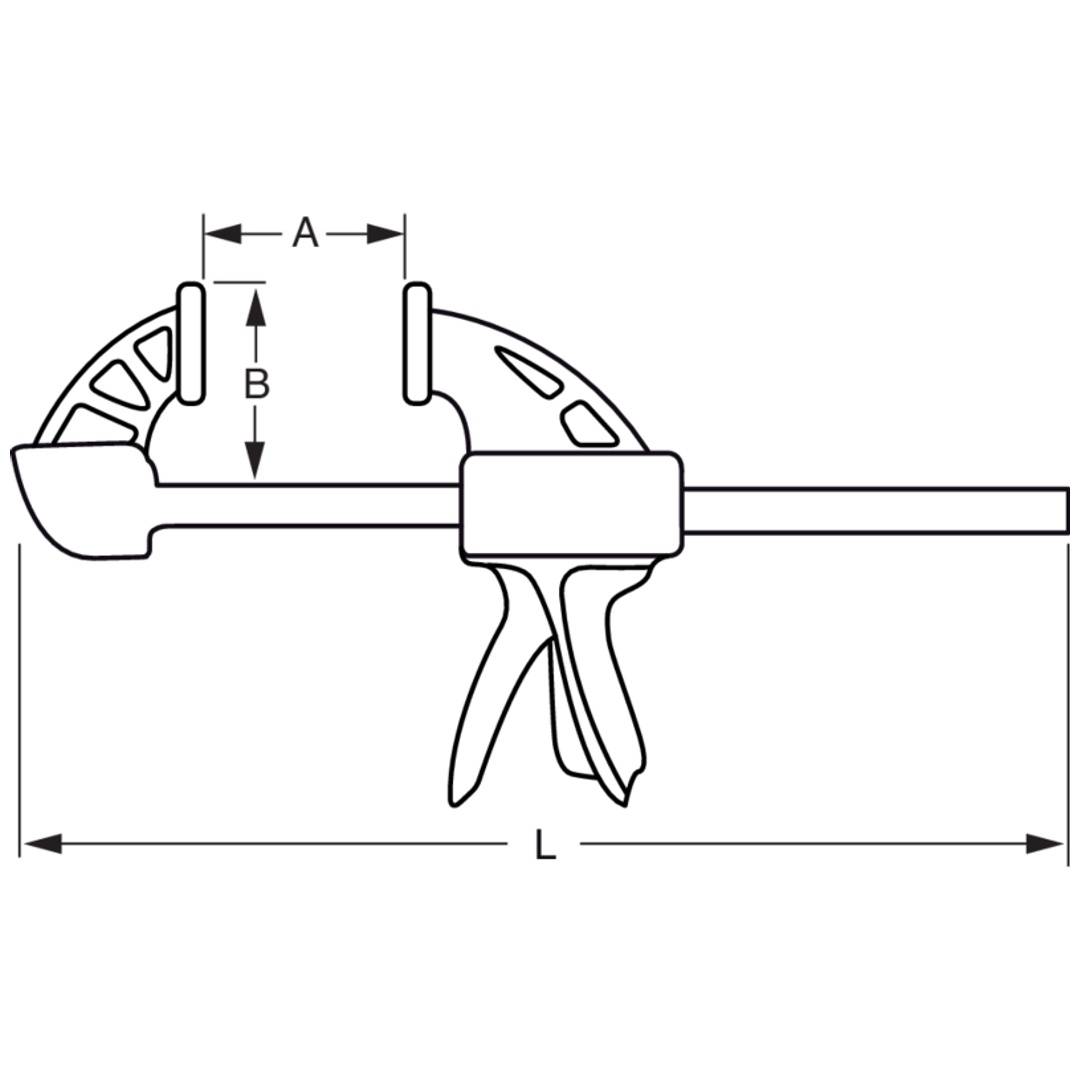 Einhandzwinge, 115 mm Öffnungsweite, 2er Pack
