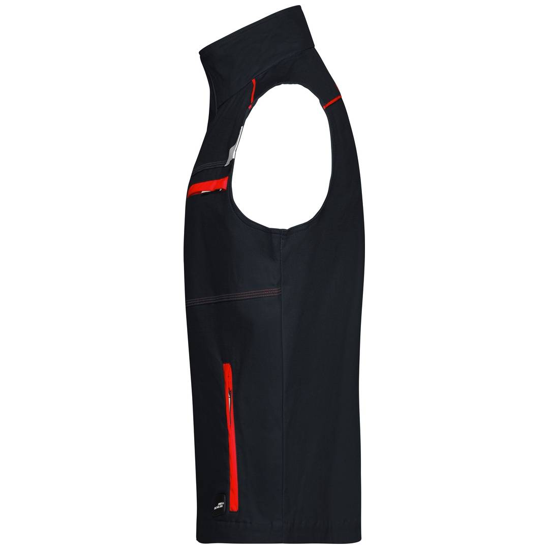 James & Nicholson Funktionelle Weste im sportlichen Look JN850 Gr. 4XL carbon/red