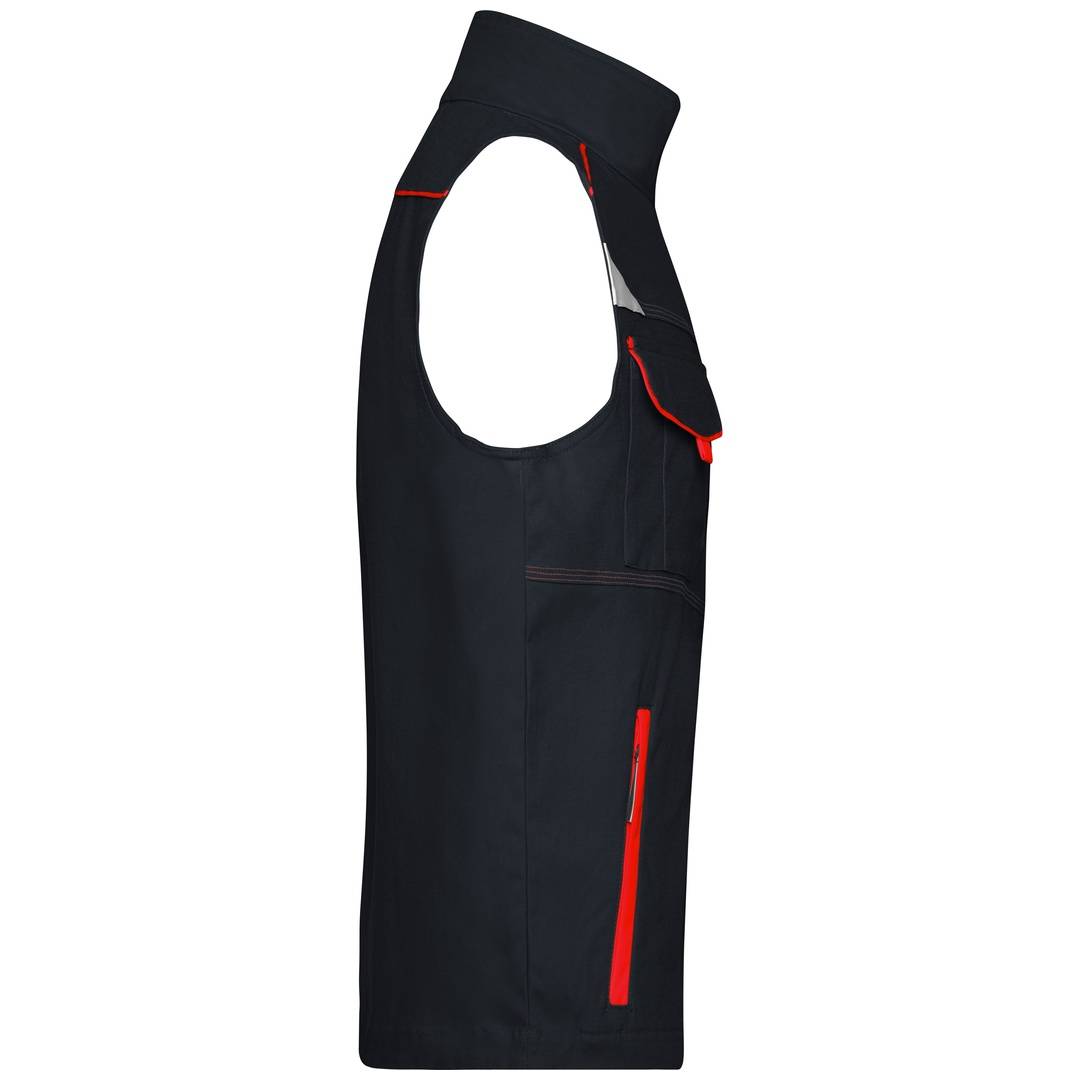James & Nicholson Funktionelle Weste im sportlichen Look JN850 Gr. 4XL carbon/red