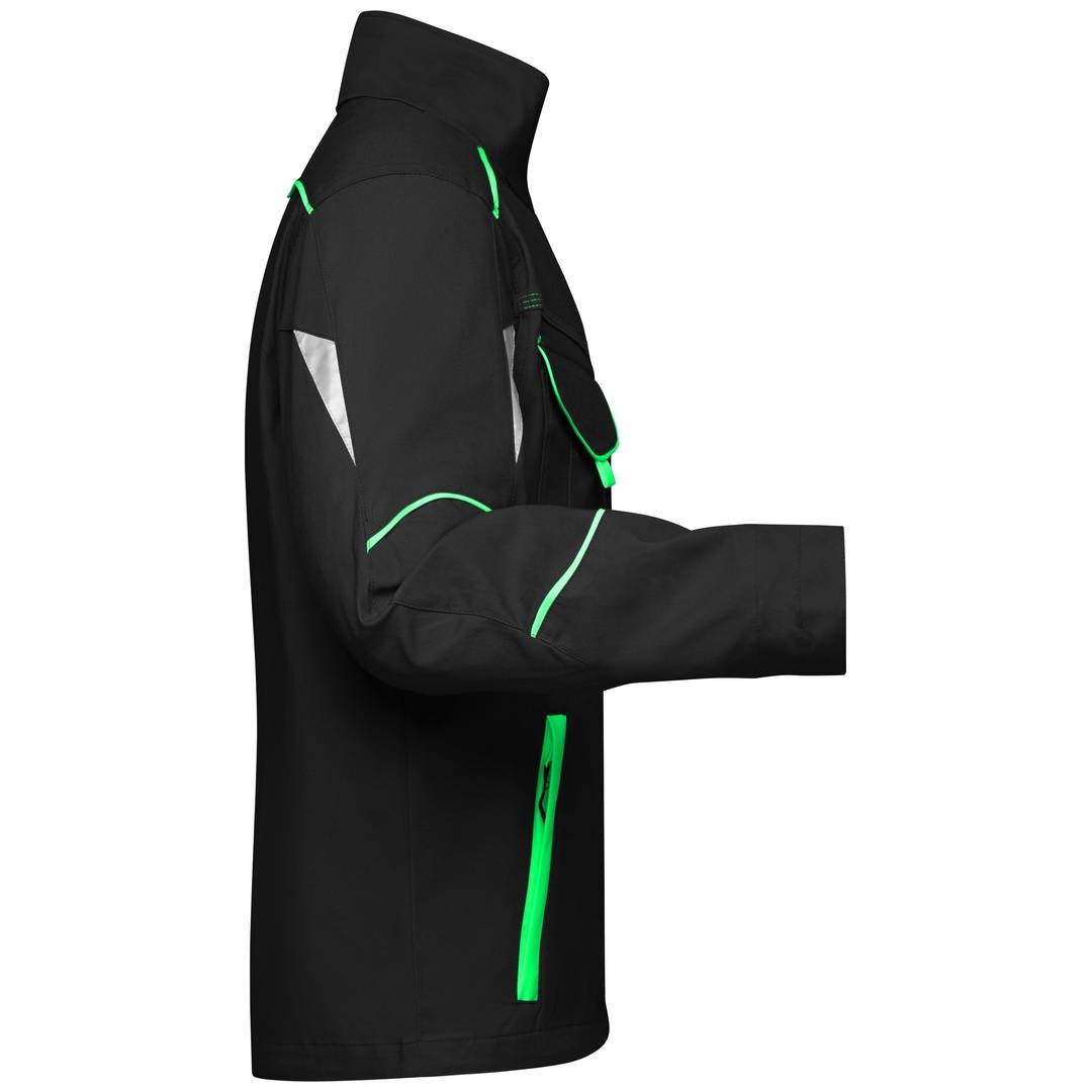 James & Nicholson Funktionelle Jacke JN849 Gr. 6XL black/lime-green