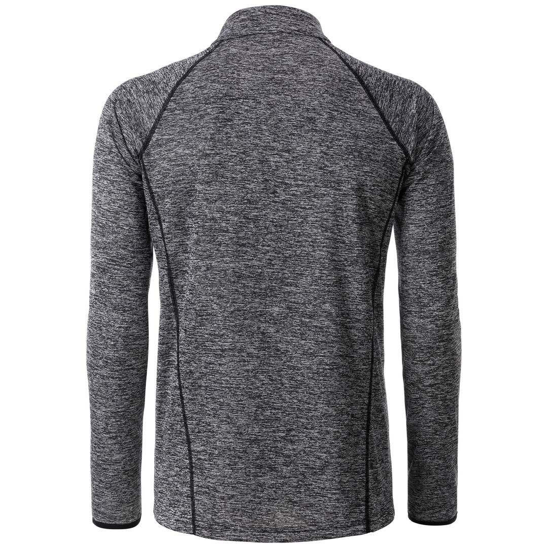 James & Nicholson Langarmshirt Herren JN498 Gr. XL black-melange/black