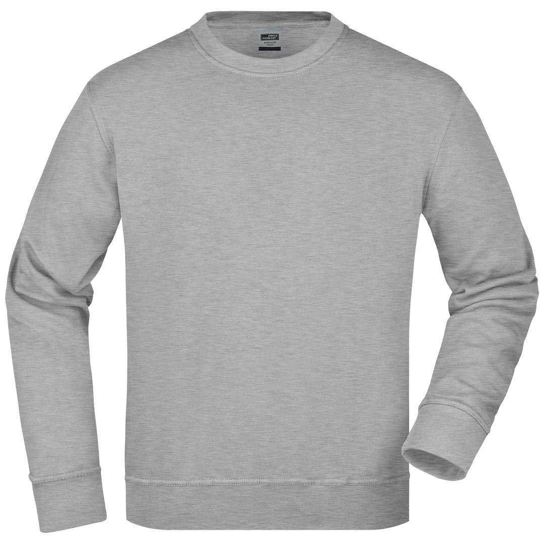 James & Nicholson Klassisches Rundhals-Sweatshirt JN840, Gr. M grey-heather