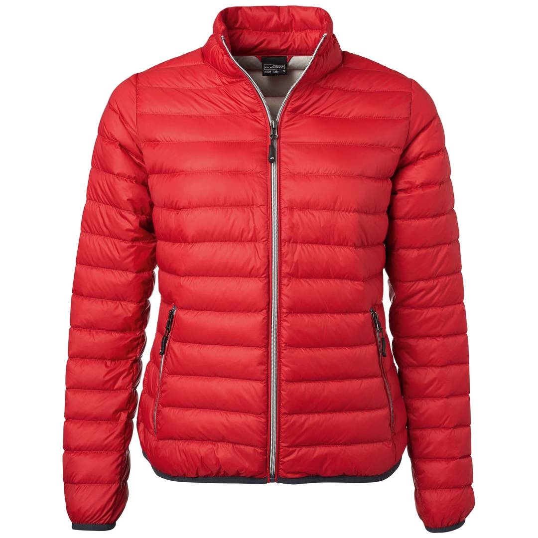 James & Nicholson leichte, klassische Daunenjacke JN1139 Gr. 2XL rot/silber