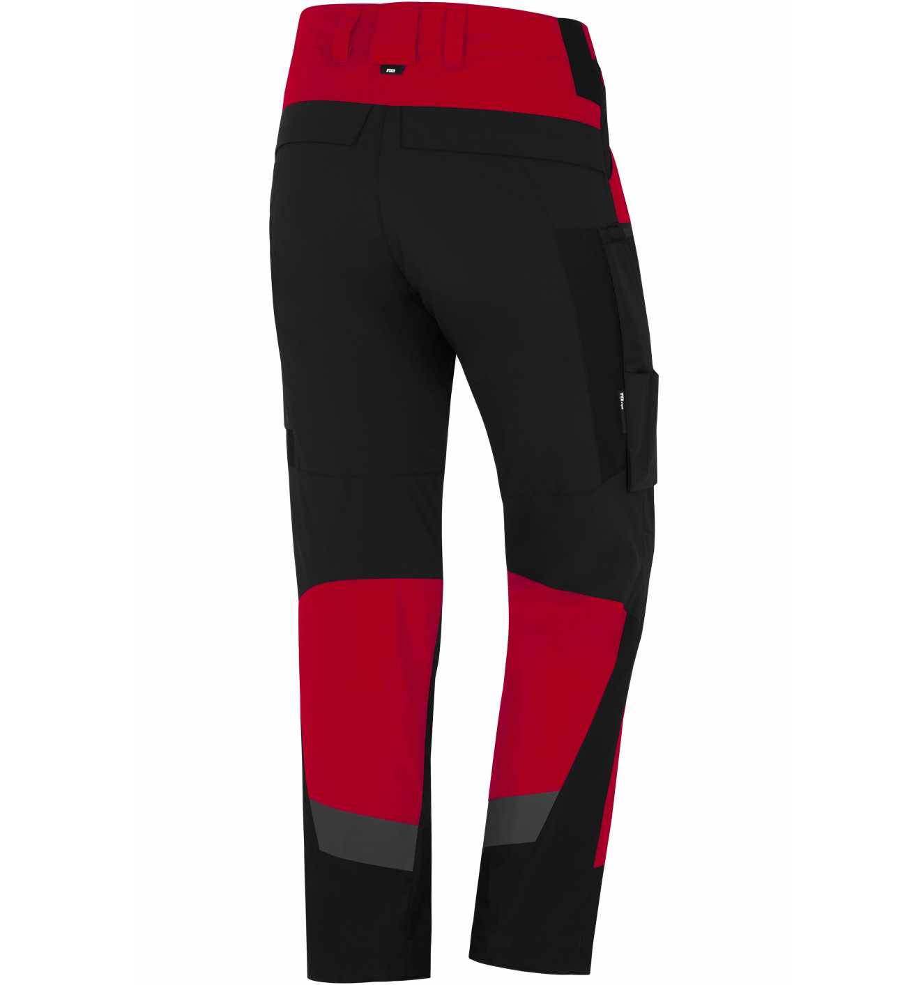 FHB MIO Arbeitshose elastisch, rot-schwarz, Gr. 52