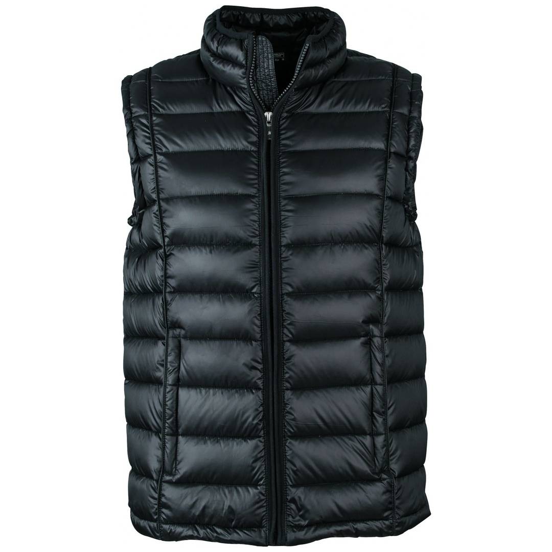 James & Nicholson Herren Daunen Weste mit Stehkragen JN1080 Gr. 3XL black/black