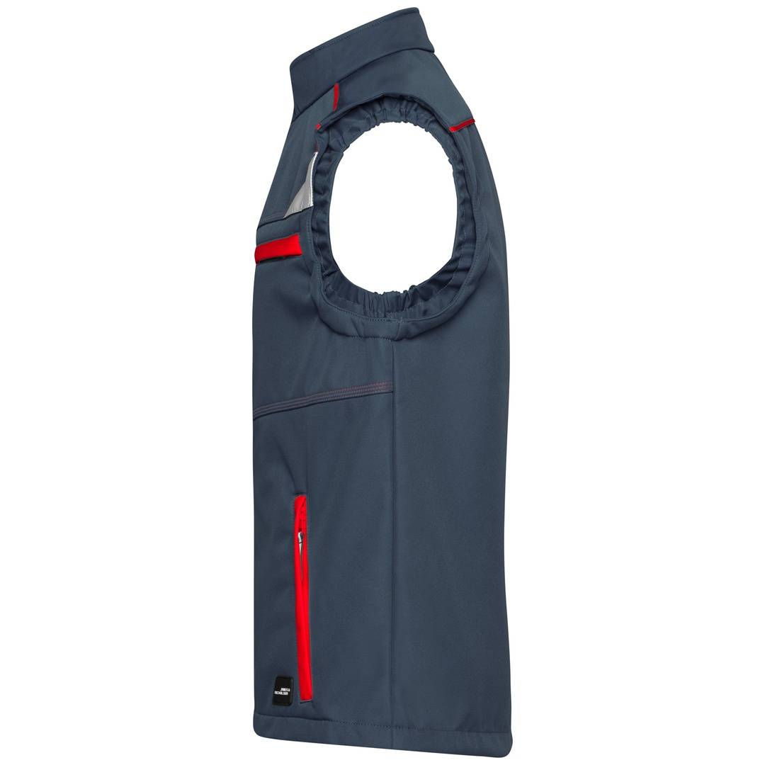 James & Nicholson Softshellweste Wind- und wasserabweisend JN852 Gr. 5XL carbon/red