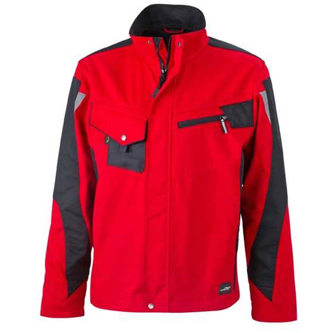 James & Nicholson Arbeitsjacke JN821 Gr. 4XL rot/schwarz
