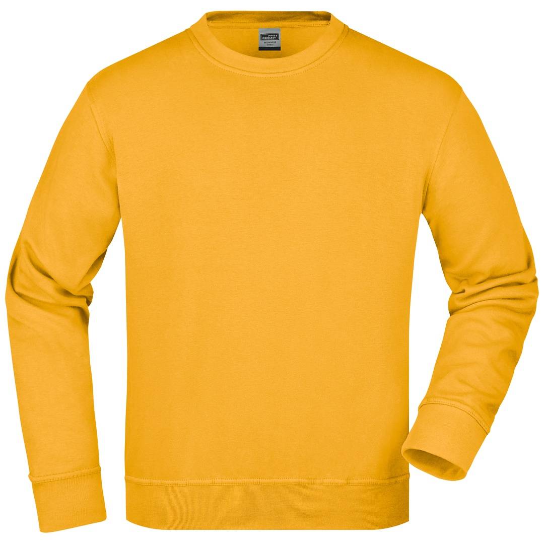 James & Nicholson Klassisches Rundhals-Sweatshirt JN840, Gr. XS gold-yellow