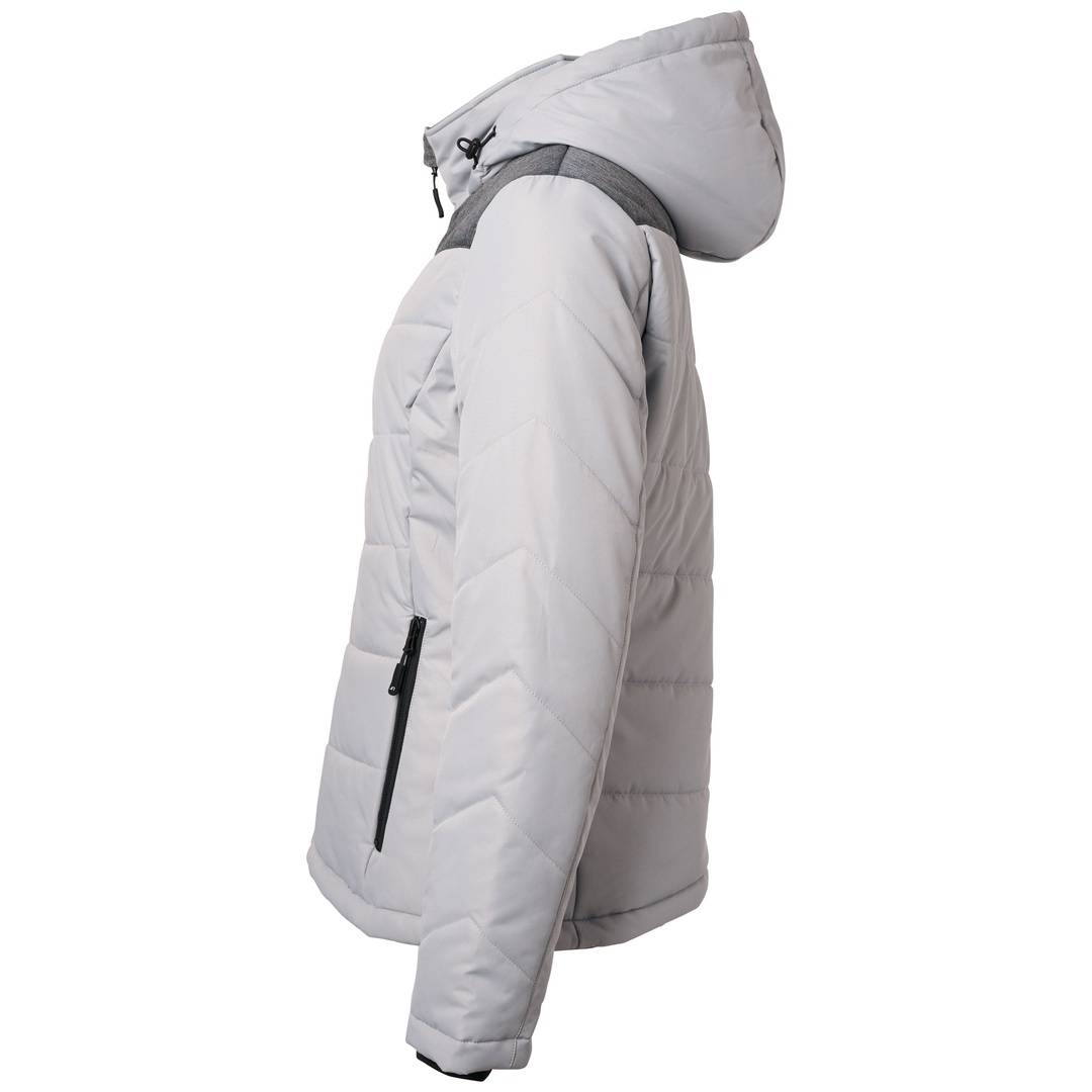 James & Nicholson sportliche Winterjacke mit Kapuze JN1133 Gr. XL silber/anthrazit-melange