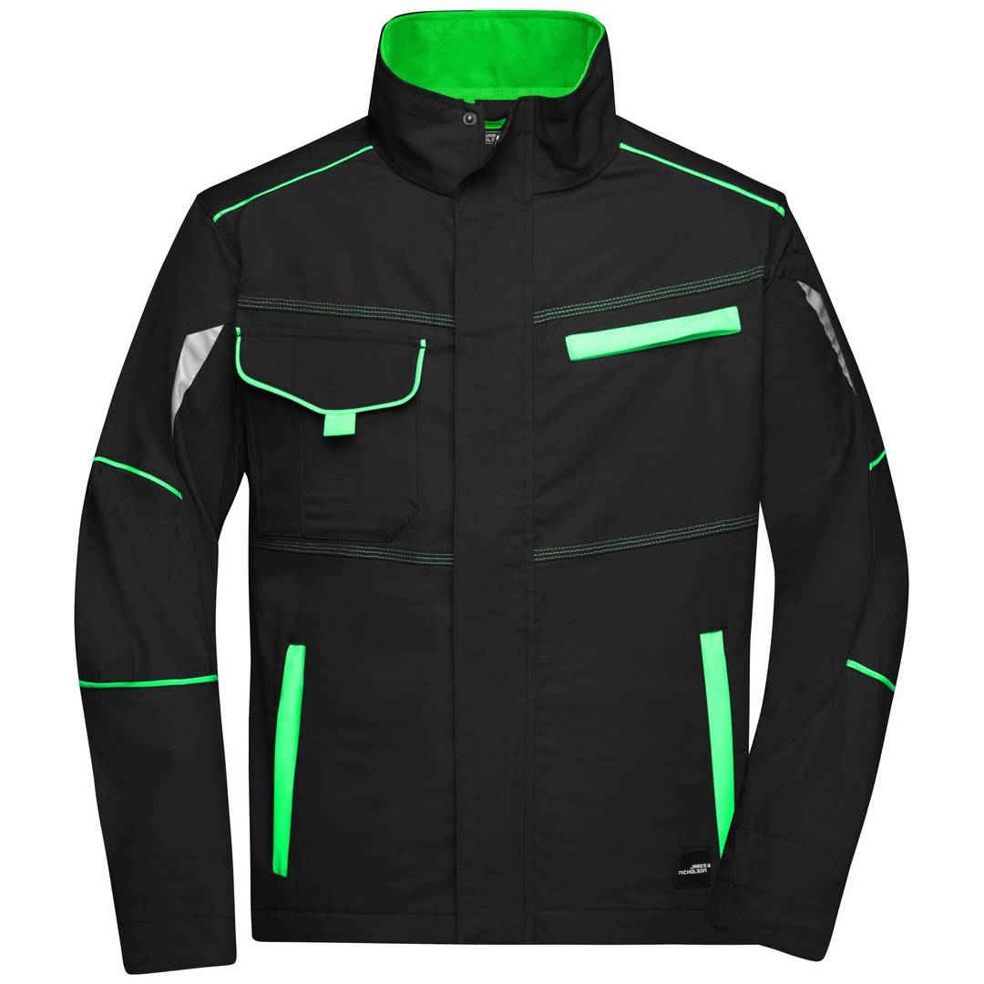 James & Nicholson Funktionelle Jacke JN849 Gr. L black/lime-green