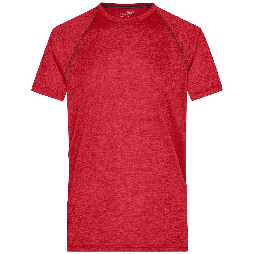 James & Nicholson Funktions-Shirt Herren JN496 Gr. XL red-melange/titan