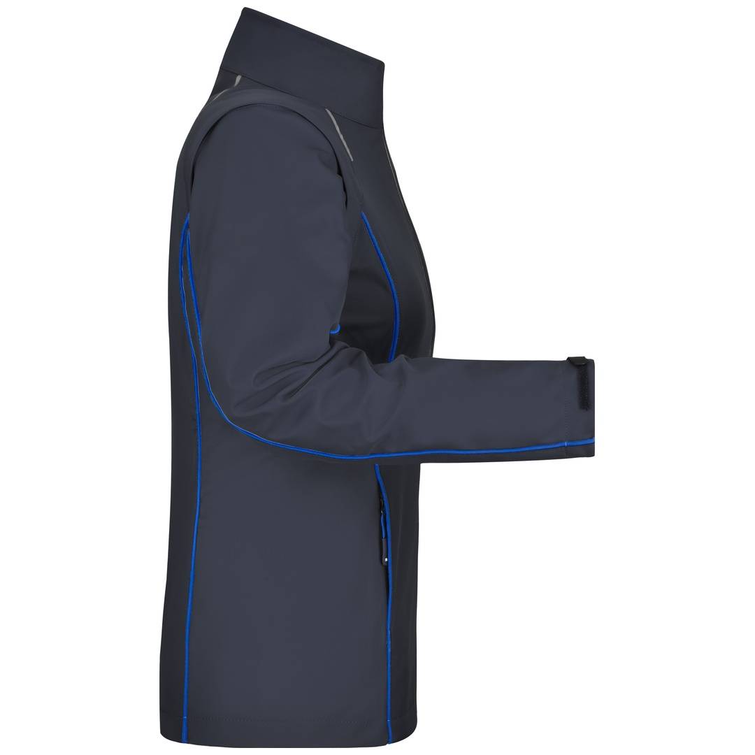 James & Nicholson Damen Zip-Off Softshell Jacke JN1121 Gr. L navy/royal
