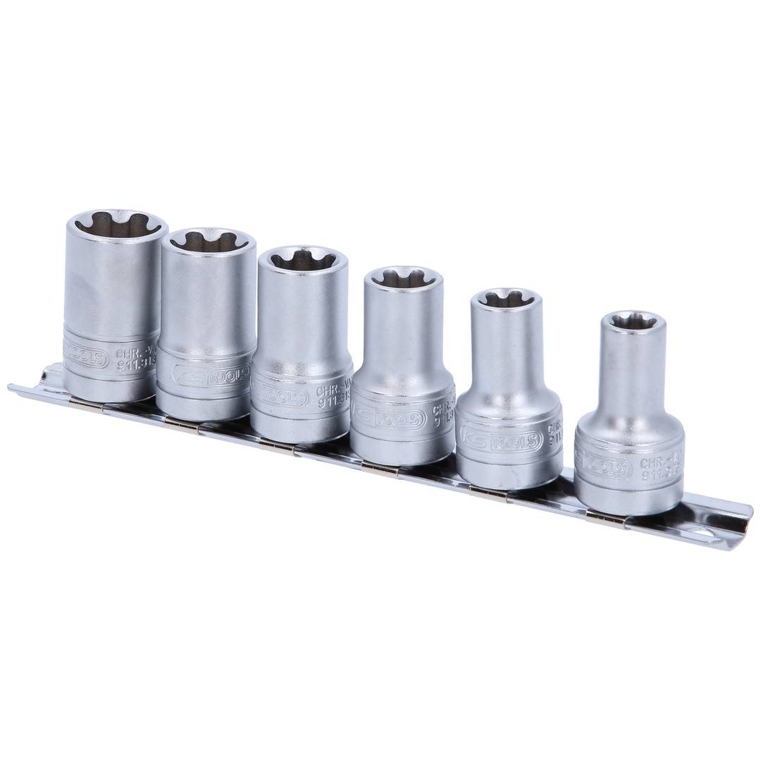 KS Tools 3/8 Torx-E-Plus Stecknuss-Satz, 6-tlg., EPL10-EPL20