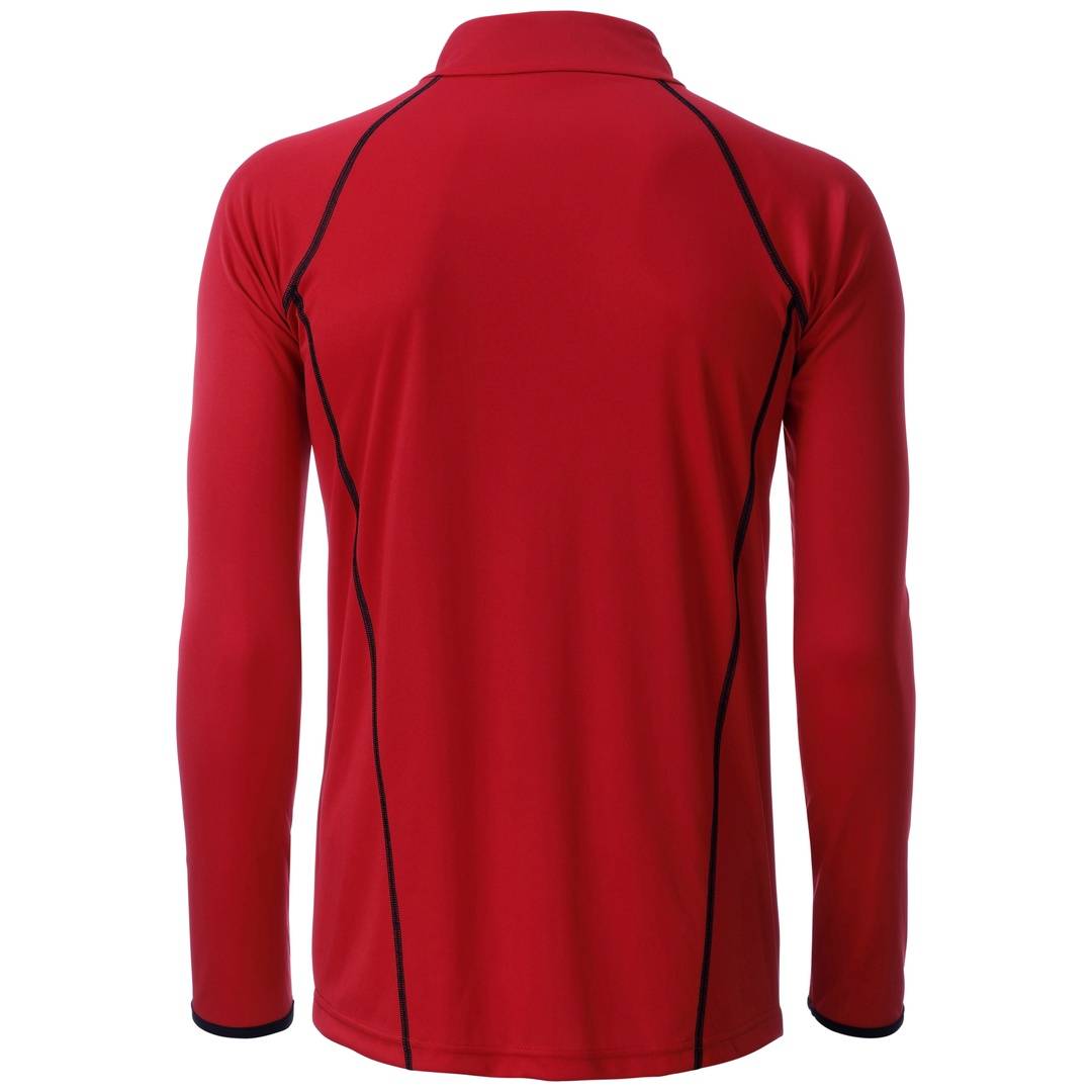 James & Nicholson Langarmshirt Herren JN498 Gr. M red/black