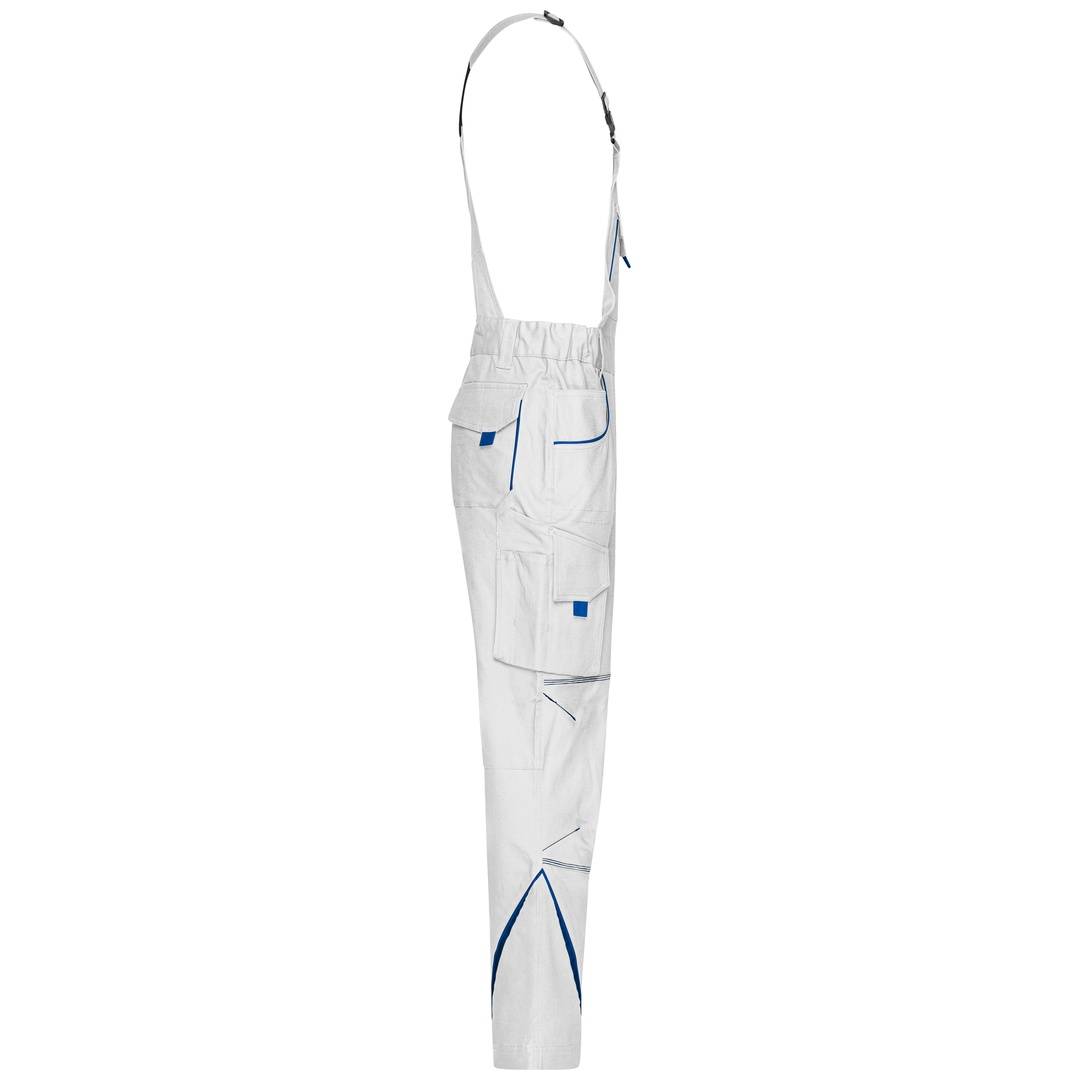 James & Nicholson Funktionelle Latzhose JN848 Gr. 56 white/royal