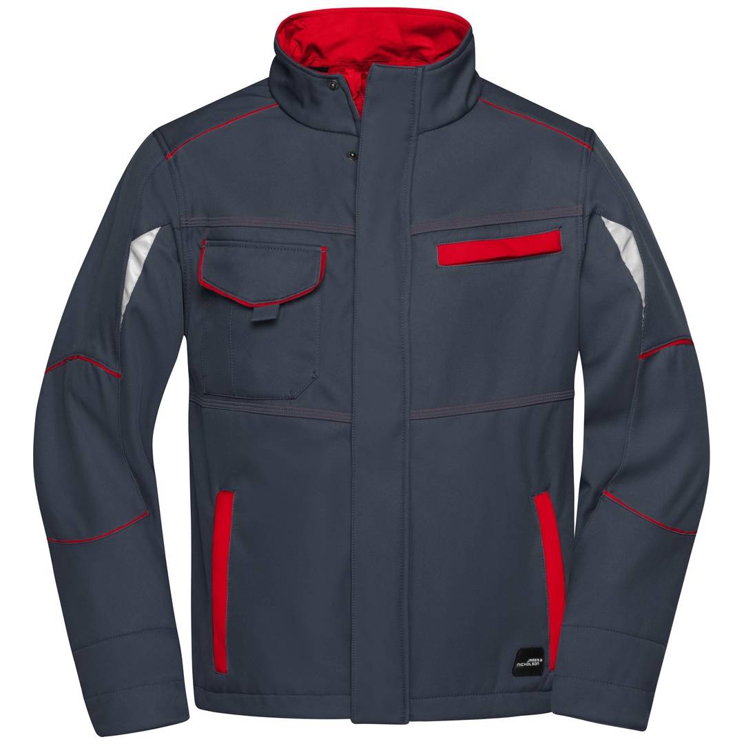 James & Nicholson Wind- und Wasserfeste Softshelljacke JN851 Gr. 6XL carbon/red