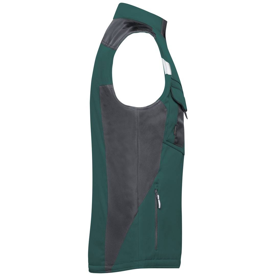 James & Nicholson Professionelle Softshellweste mit Innenfutter JN825 Gr. 6XL dark-green/black