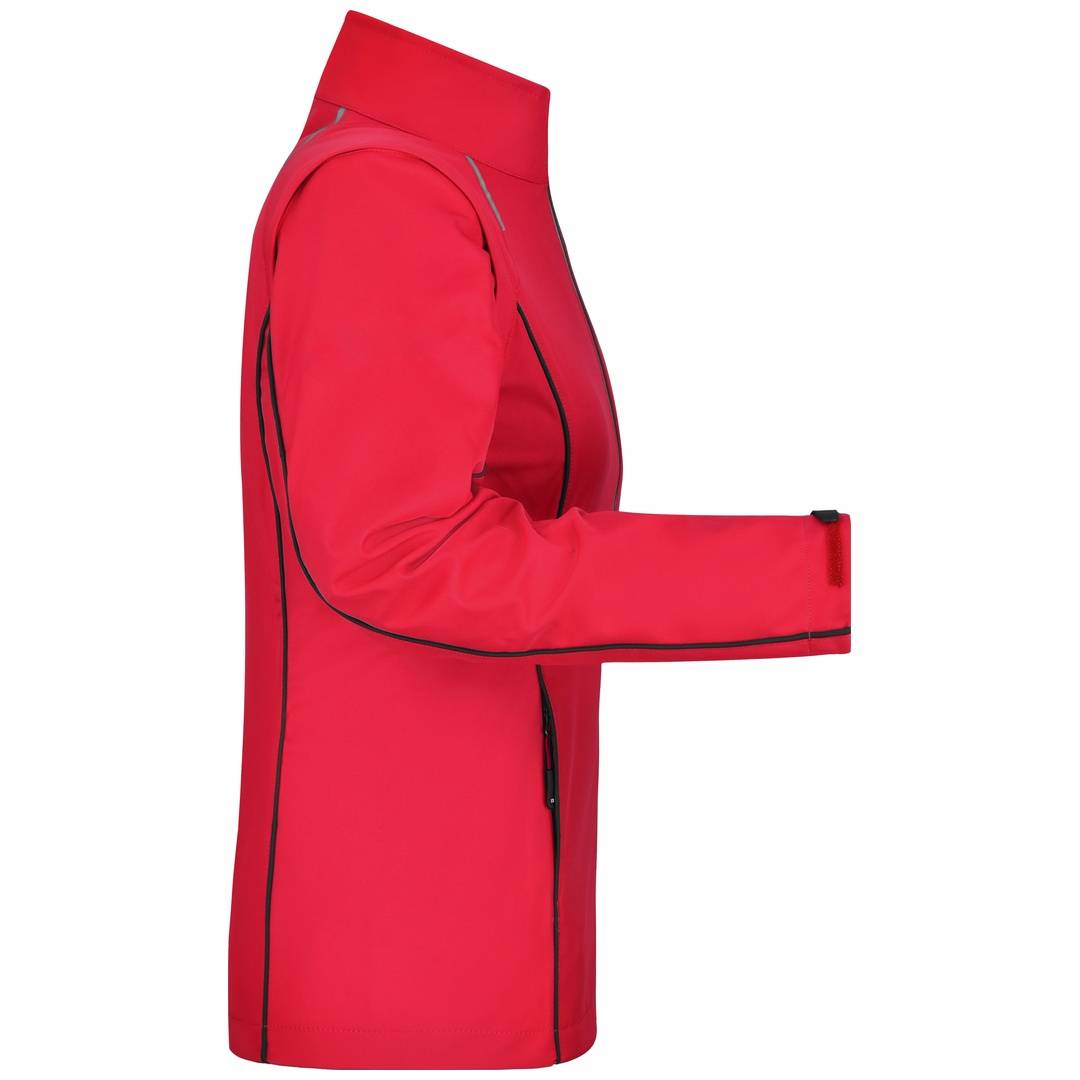 James & Nicholson Damen Zip-Off Softshell Jacke JN1121 Gr. S red/black