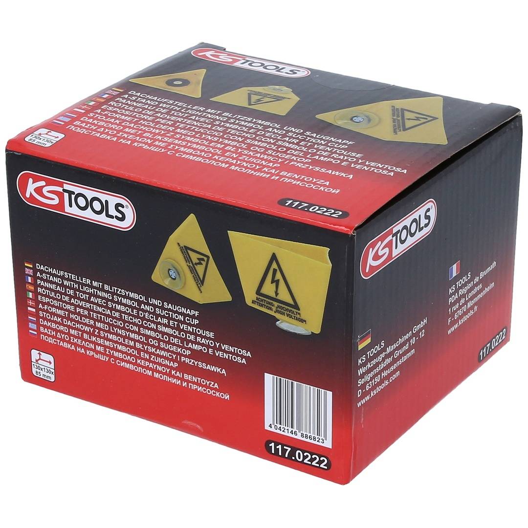 KS Tools Dachaufsteller mit Blitzsymbol und Saugnapf