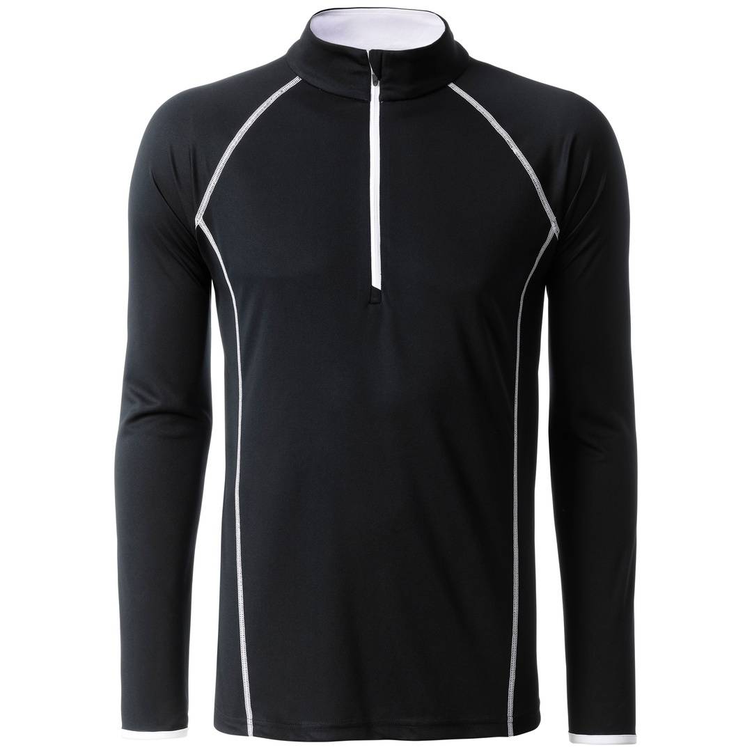 James & Nicholson Langarmshirt Herren JN498 Gr. 2XL black/white