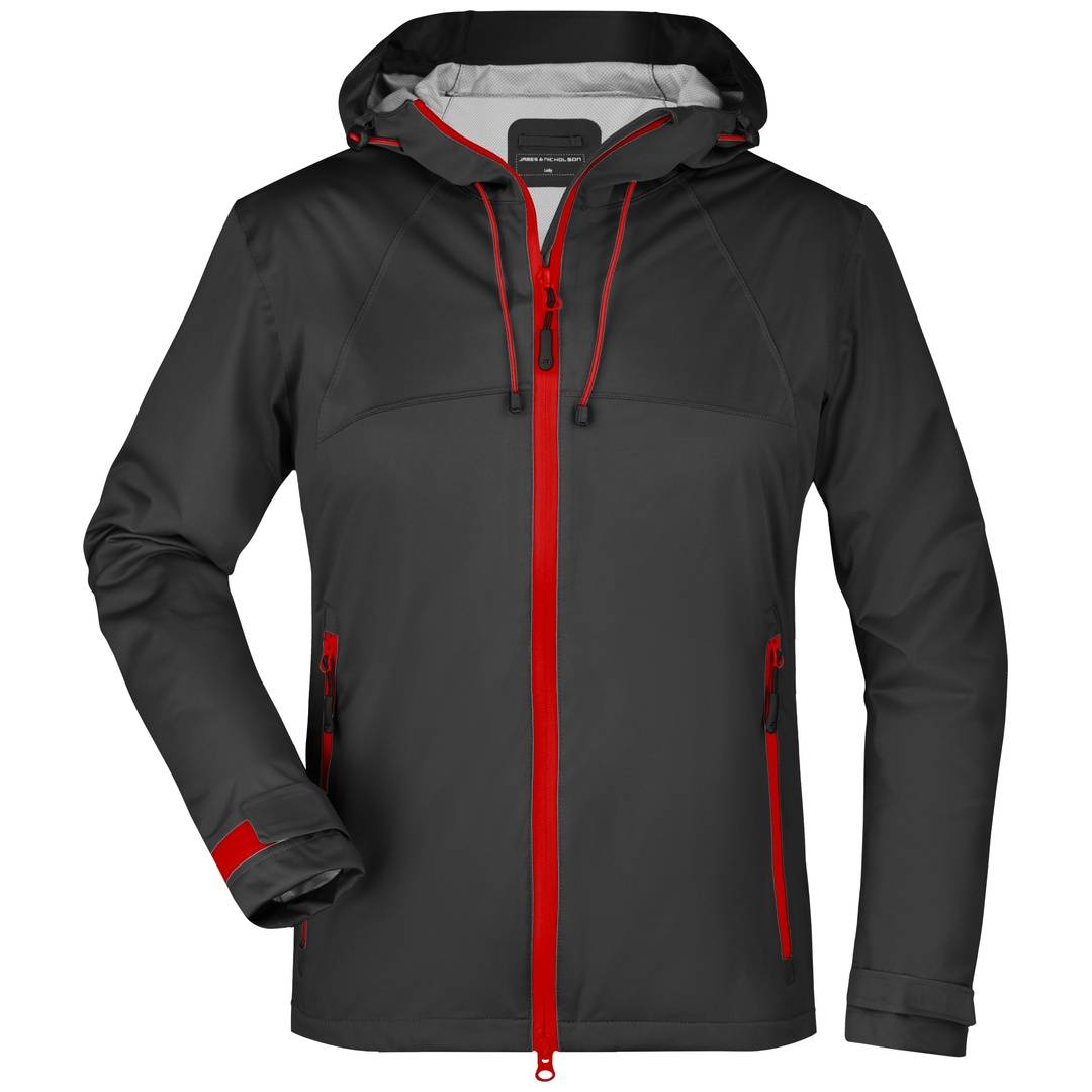 James & Nicholson Ultraleichte Softshelljacke Damen JN1097 Gr. L black/red