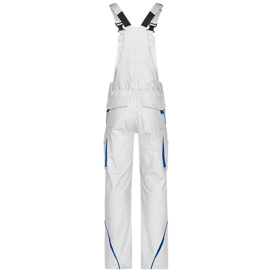 James & Nicholson Funktionelle Latzhose JN848 Gr. 50 white/royal