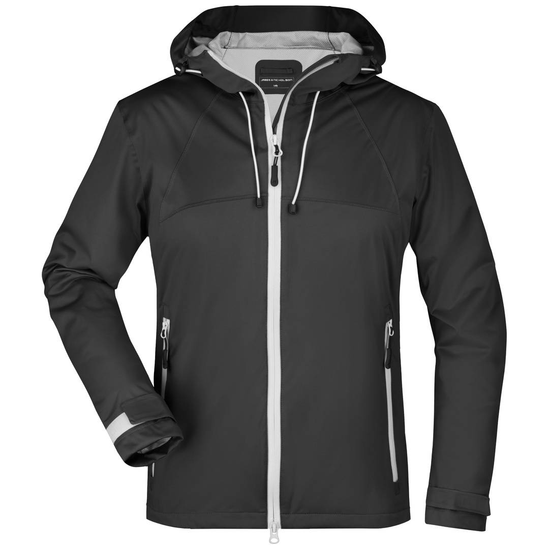 James & Nicholson Ultraleichte Softshelljacke Damen JN1097 Gr. S schwarz/silber