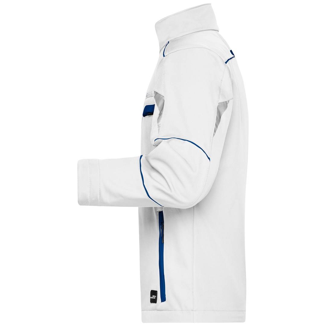 James & Nicholson Wind- und Wasserfeste Softshelljacke JN851 Gr. S white/royal