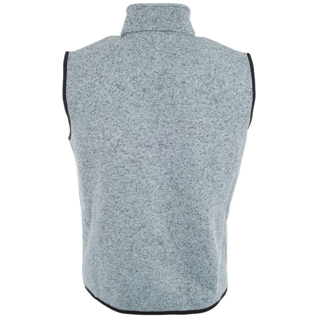 James &amp; Nicholson Herren Strickfleece Weste JN774 Gr. L light-grey-melange/red