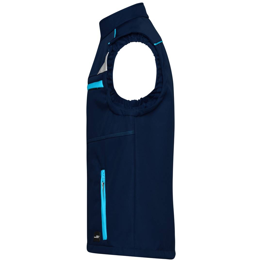 James & Nicholson Softshellweste Wind- und wasserabweisend JN852 Gr. 5XL navy/turquoise