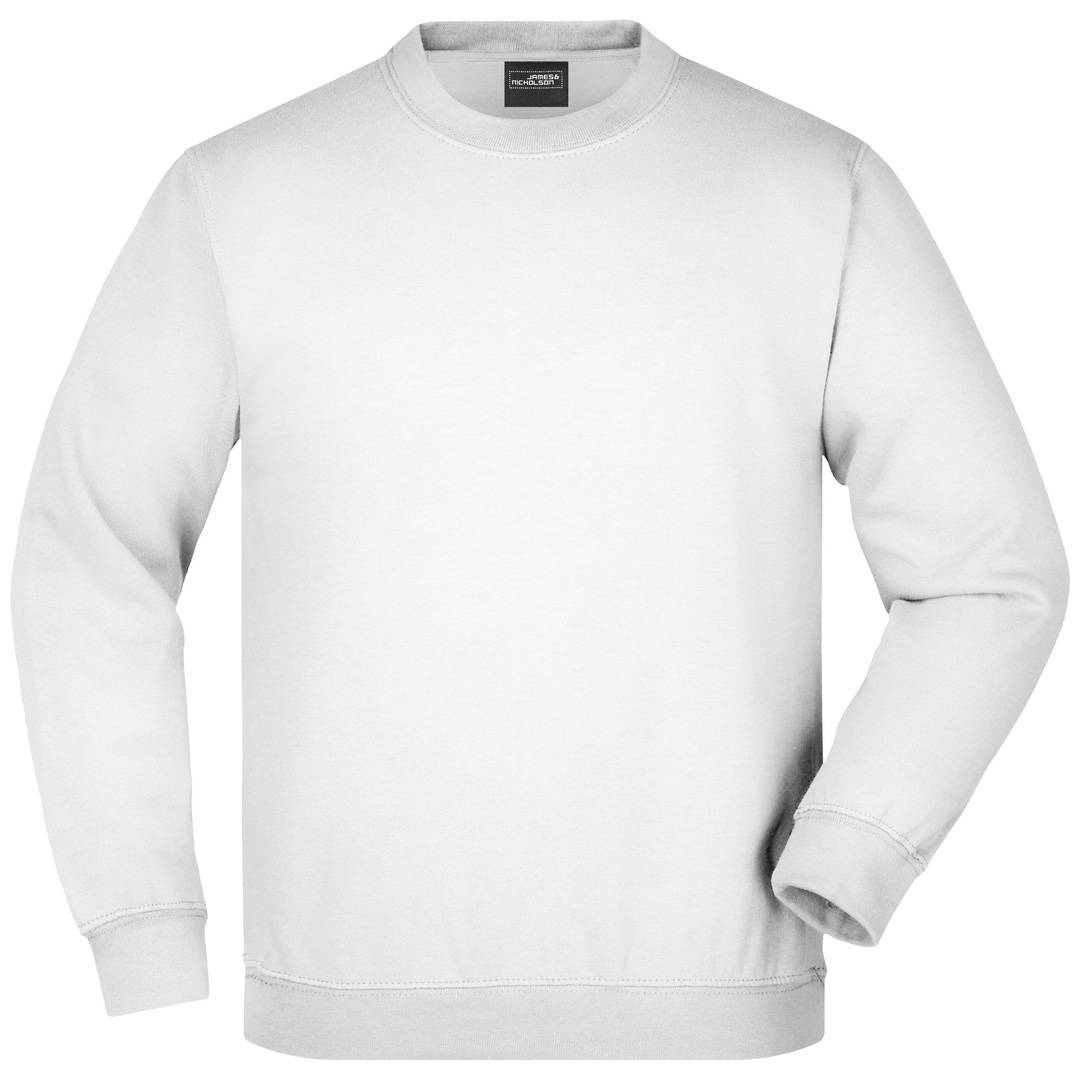 James & Nicholson Klassisches Komfort Rundhals-Sweatshirt Kinder JN040K Gr. L-140 white