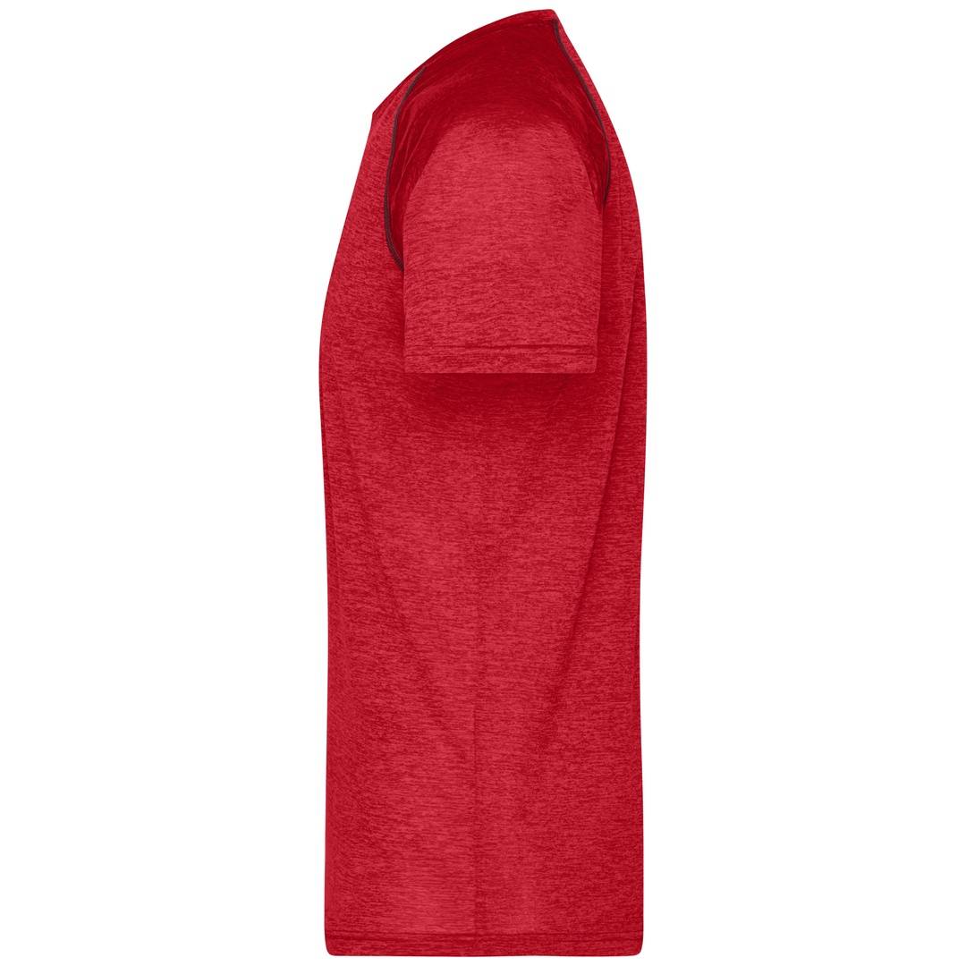 James & Nicholson Funktions-Shirt Herren JN496 Gr. L red-melange/titan