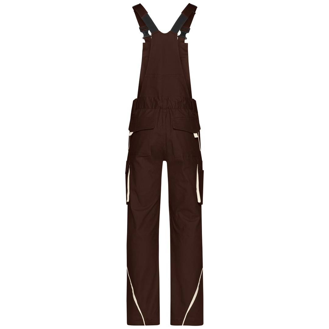 James & Nicholson Funktionelle Latzhose JN848 Gr. 48 brown/stone