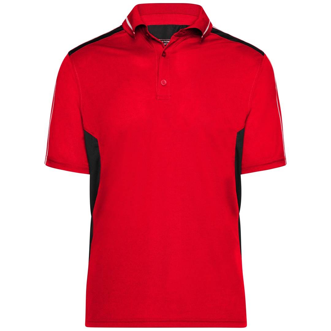 James & Nicholson Poloshirt Herren JN828 Gr. 2XL rot/schwarz